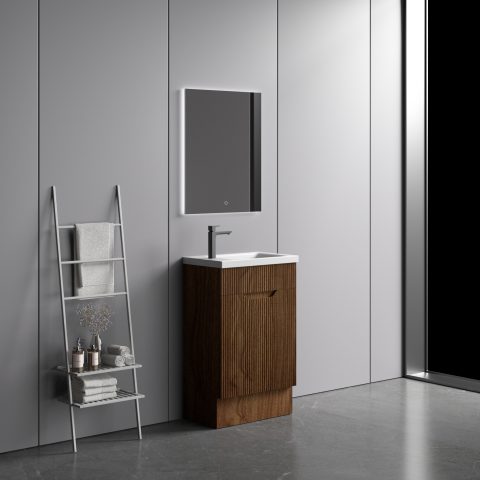 Savoy 400mm Premium Plywood Floor-Standing Vanity - Walnut - Image 3