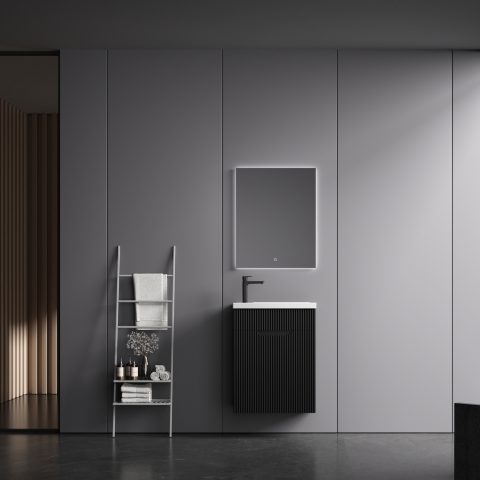 Savoy 400mm Premium Plywood Wall-Hung Vanity – Matte Black - Image 2