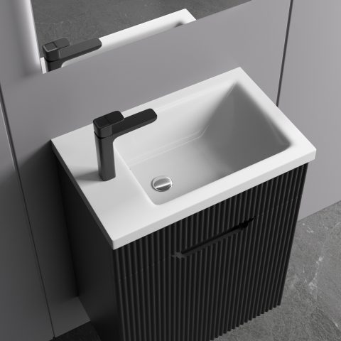 Savoy 400mm Premium Plywood Wall-Hung Vanity – Matte Black - Image 4