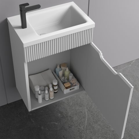 Savoy 400mm Premium Plywood Wall-Hung Vanity - Matte White - Image 5