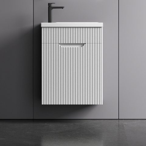 Savoy 400mm Premium Plywood Wall-Hung Vanity - Matte White - Image 1