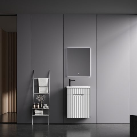 Savoy 400mm Premium Plywood Wall-Hung Vanity - Matte White - Image 2