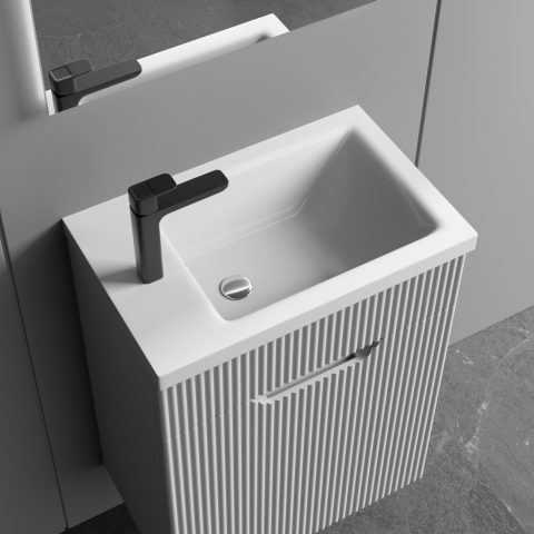 Savoy 400mm Premium Plywood Wall-Hung Vanity - Matte White - Image 4