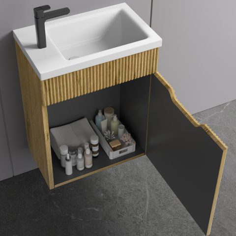 Savoy 400mm Premium Plywood Wall-Hung Vanity - Oak - Image 5