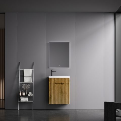 Savoy 400mm Premium Plywood Wall-Hung Vanity - Oak - Image 2