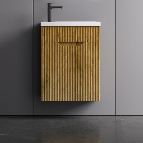 Savoy 400mm Premium Plywood Wall-Hung Vanity - Oak - Image 1