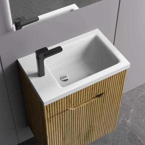 Savoy 400mm Premium Plywood Wall-Hung Vanity - Oak - Image 4