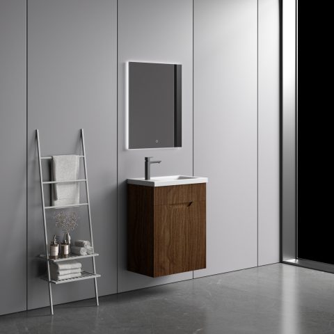 Savoy 400mm Premium Plywood Wall-Hung Vanity - Walnut - Image 3