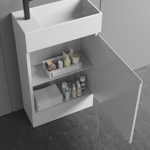 Avalon 480mm Premium Plywood Floor-Standing Vanity - Gloss White - Image 5