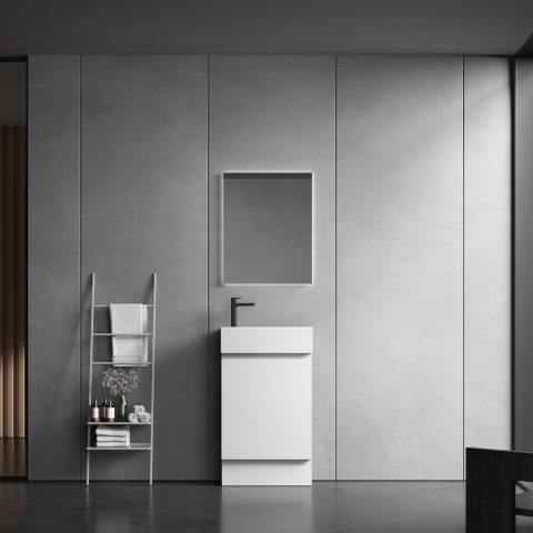 Avalon 480mm Premium Plywood Floor-Standing Vanity - Gloss White - Image 2