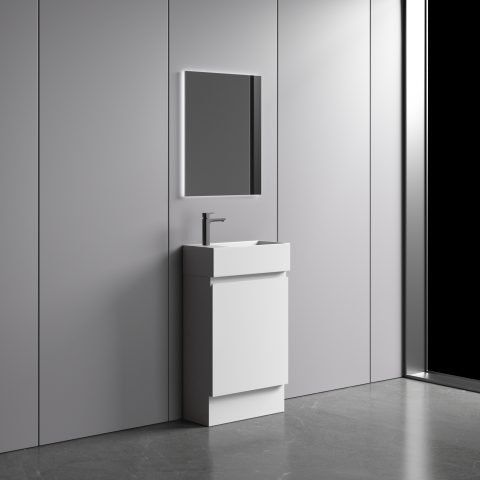 Avalon 480mm Premium Plywood Floor-Standing Vanity - Gloss White - Image 3