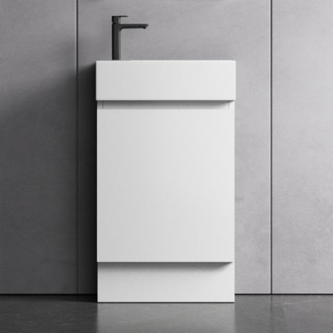 Avalon 480mm Premium Plywood Floor-Standing Vanity - Gloss White - Image 1