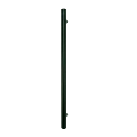 Vertical Heated Towel Rail 900mm (L) Single Bar – Matte Black - Image 1