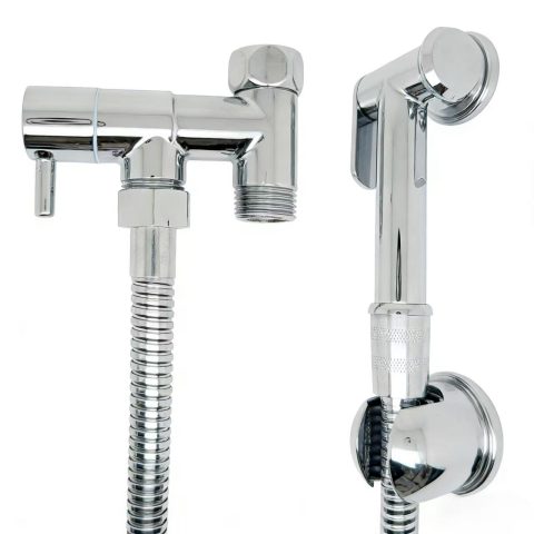 Premium Handheld Bidet Spray Kit - Polished Chrome (Solid Brass) - Image 2