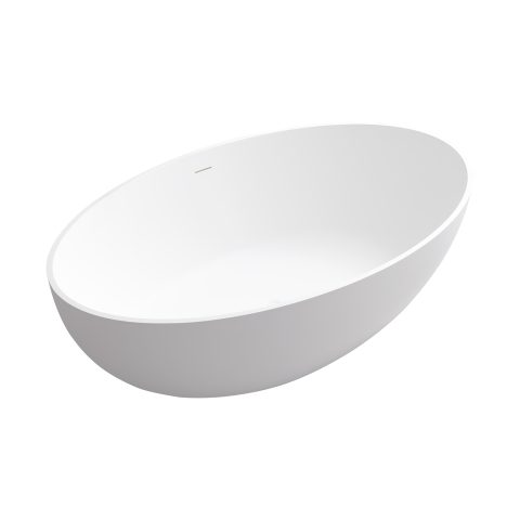 Satori 1700mm Premium Stone Freestanding Bathtub - Matte White - Image 3