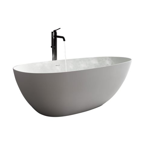 Āio 1700mm Premium Stone Freestanding Bathtub - Matte White - Image 3