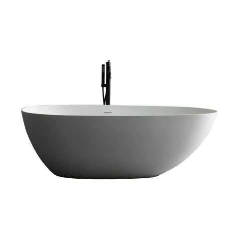 Āio 1700mm Premium Stone Freestanding Bathtub - Matte White - Image 1
