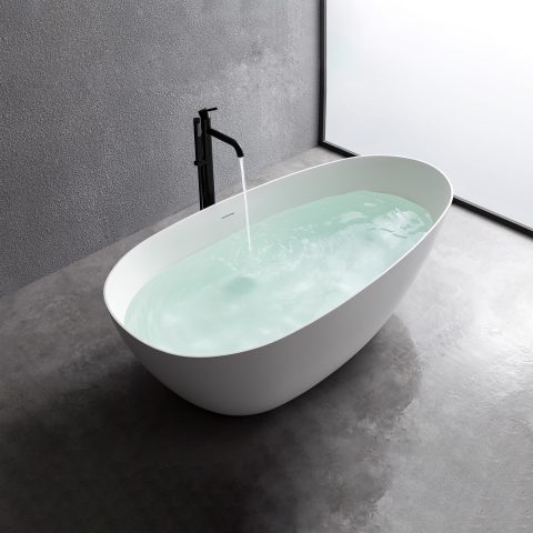 Āio 1700mm Premium Stone Freestanding Bathtub - Matte White - Image 7