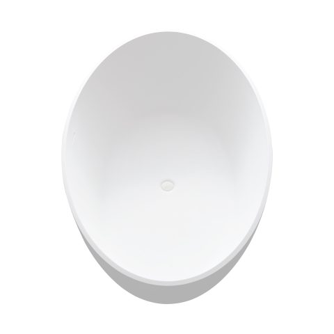 Satori 1700mm Premium Stone Freestanding Bathtub - Matte White - Image 4