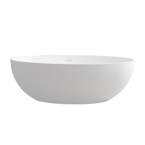 Satori 1700mm Premium Stone Freestanding Bathtub - Matte White - Image 6