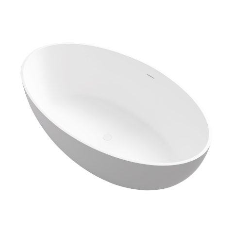 Satori 1700mm Premium Stone Freestanding Bathtub - Matte White - Image 5