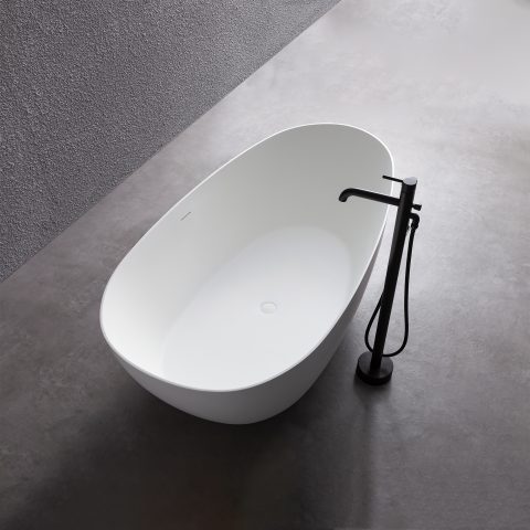 Āio 1700mm Premium Stone Freestanding Bathtub - Matte White - Image 10