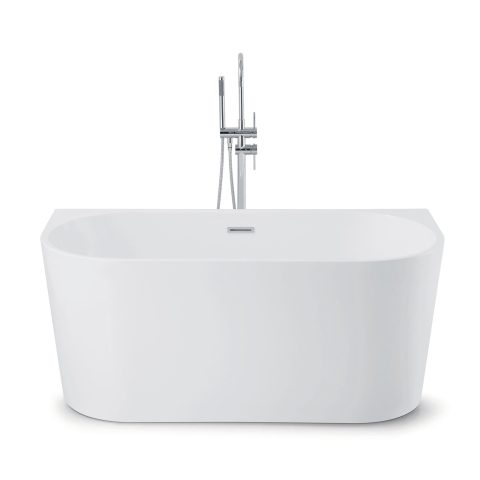 Halo Back-to-Wall Freestanding Bathtub - Gloss White (1500mm / 1700mm) - Image 1