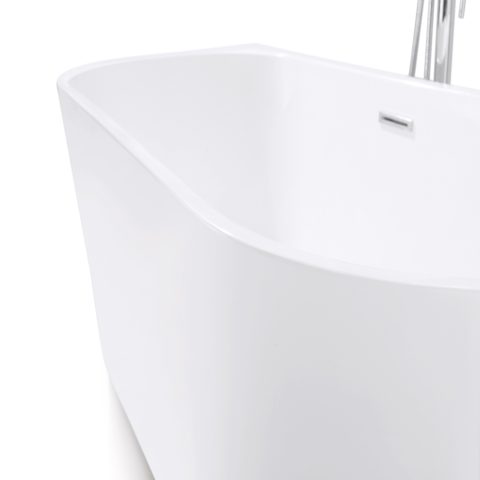Halo Back-to-Wall Freestanding Bathtub - Gloss White (1500mm / 1700mm) - Image 3