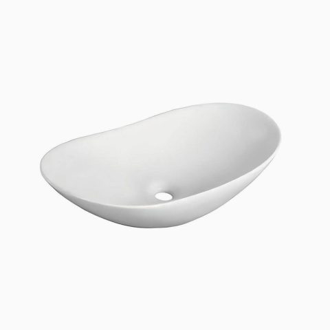 Oasis 620mm Organic Vessel Basin - Gloss White - Image 1
