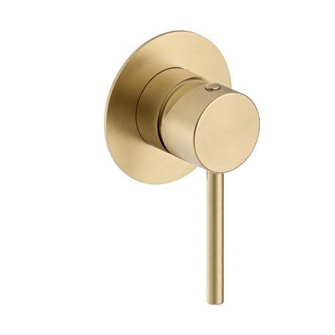 Rondo Pin Lever Shower Mixer 80mm - Brushed Gold - Image 1