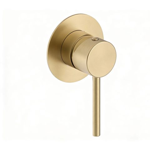 Rondo Pin Lever Shower Mixer 80mm - Brushed Gold - Image 1