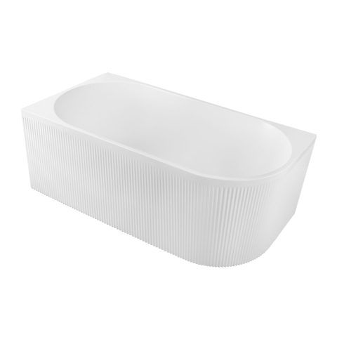 Riva 1500mm Fluted Corner Bathtub - Gloss White (Left / Right Hand) - Image 2
