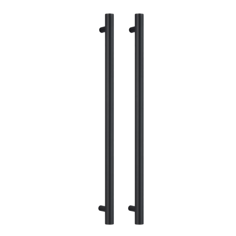 Zeno 900mm Vertical Heated Towel Rail - Matte Black - Image 2