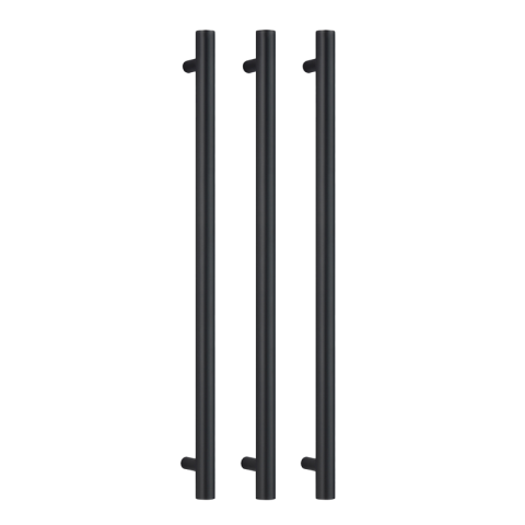 Zeno 900mm Vertical Heated Towel Rail - Matte Black - Image 3
