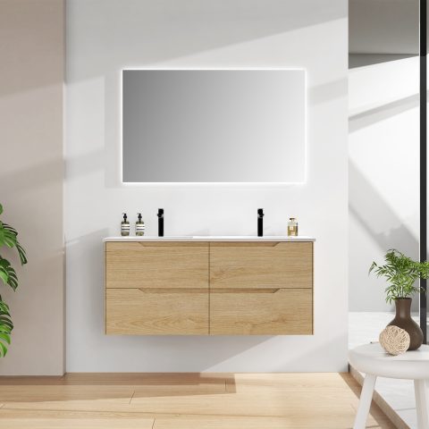 Wai 1200mm Wall-Hung Vanity - Honey Oak - Image 2