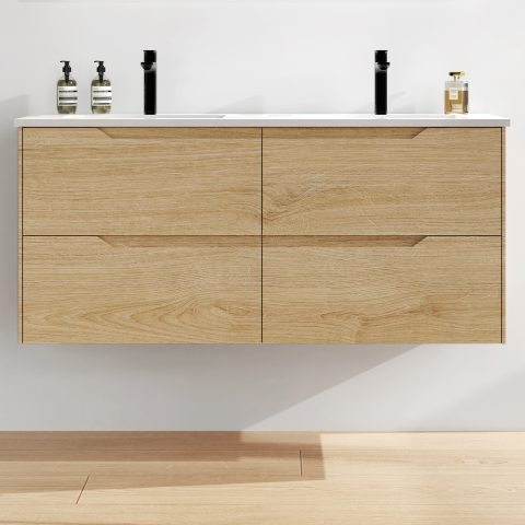 Wai 1200mm Wall-Hung Vanity - Honey Oak - Image 1