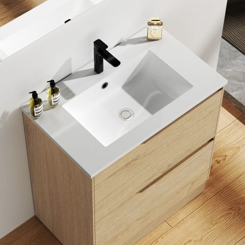 Wai 750mm Floor-Standing Vanity - Honey Oak - Image 4