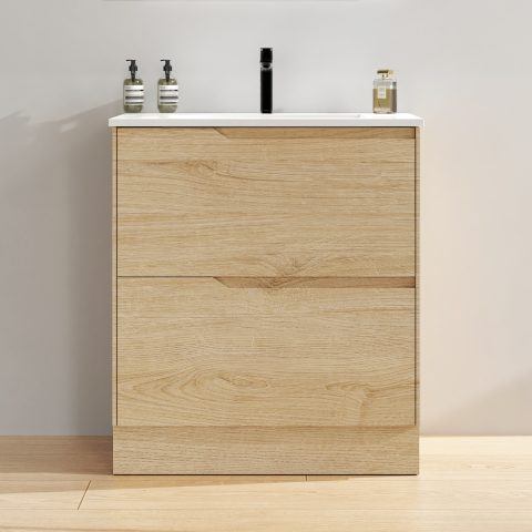Wai 750mm Floor-Standing Vanity - Honey Oak - Image 1