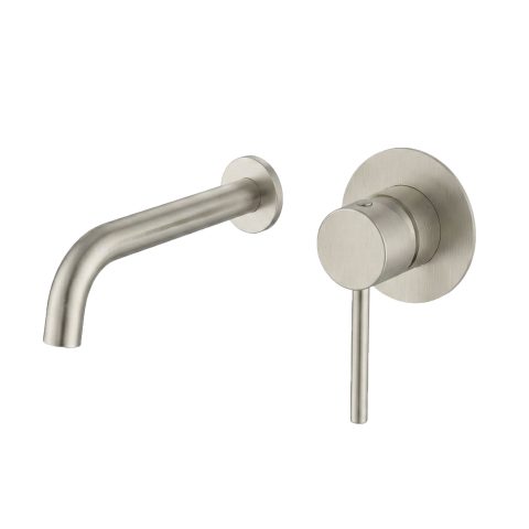 Rondo Concealed Wall Basin Mixer Set 80mm - Brushed Nickel - Image 1