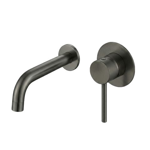 Rondo Concealed Wall Basin Mixer Set 80mm - Gun Metal - Image 1