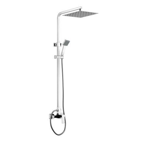 Koda 250mm Square Exposed Shower System - Polished Chrome - Image 1