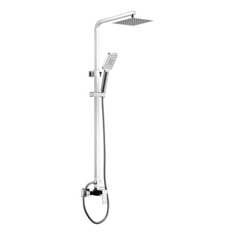 Koda 300mm Square Exposed Shower System with Bath Spout - Polished Chrome - Image 1