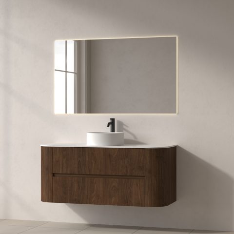 Haven 1200mm Wall-Hung Vanity - Walnut - Image 3