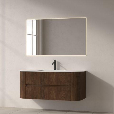 Haven 1200mm Wall-Hung Vanity - Walnut - Image 4