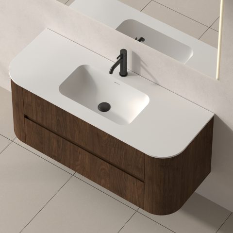 Haven 1200mm Wall-Hung Vanity - Walnut - Image 6