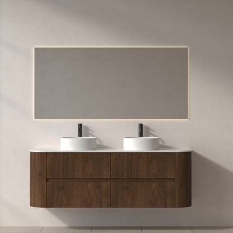 Haven 1500mm Wall-Hung Vanity - Walnut - Image 1