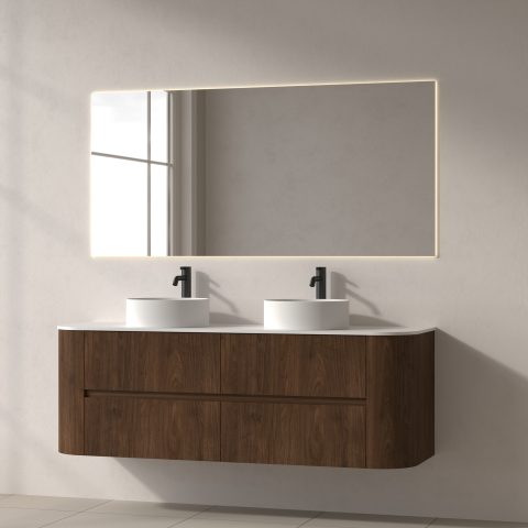Haven 1500mm Wall-Hung Vanity - Walnut - Image 3