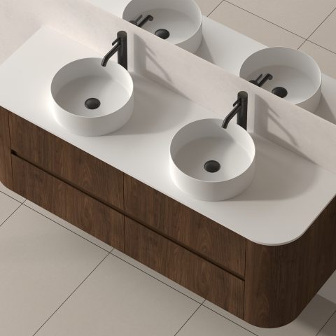 Haven 1500mm Wall-Hung Vanity - Walnut - Image 5