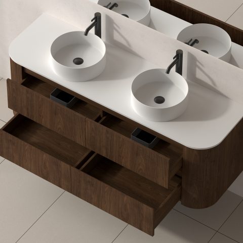 Haven 1500mm Wall-Hung Vanity - Walnut - Image 7