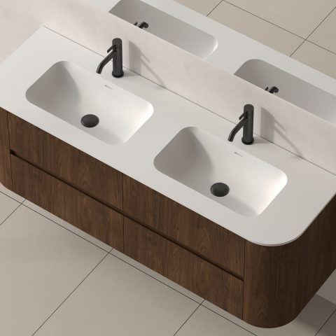 Haven 1500mm Wall-Hung Vanity - Walnut - Image 6